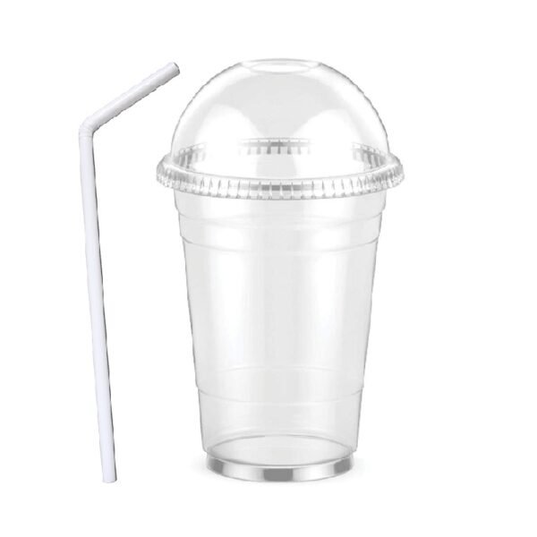 150x Smoothiesbecher Dessertbecher + Domdeckel 250 ml Ø95mm PET glasklar – Bild 2