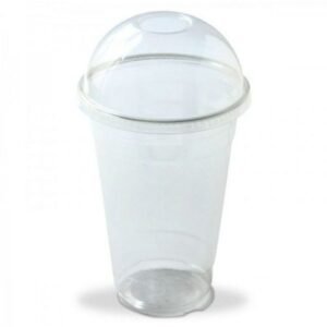 150x Smoothiesbecher Dessertbecher + Domdeckel 250 ml Ø95mm PET glasklar