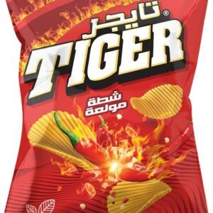 Tiger Super Jumbo Max Kartoffelchips mit Feuergeschmack – Extra scharfer Snack – Halal-Familienpackung