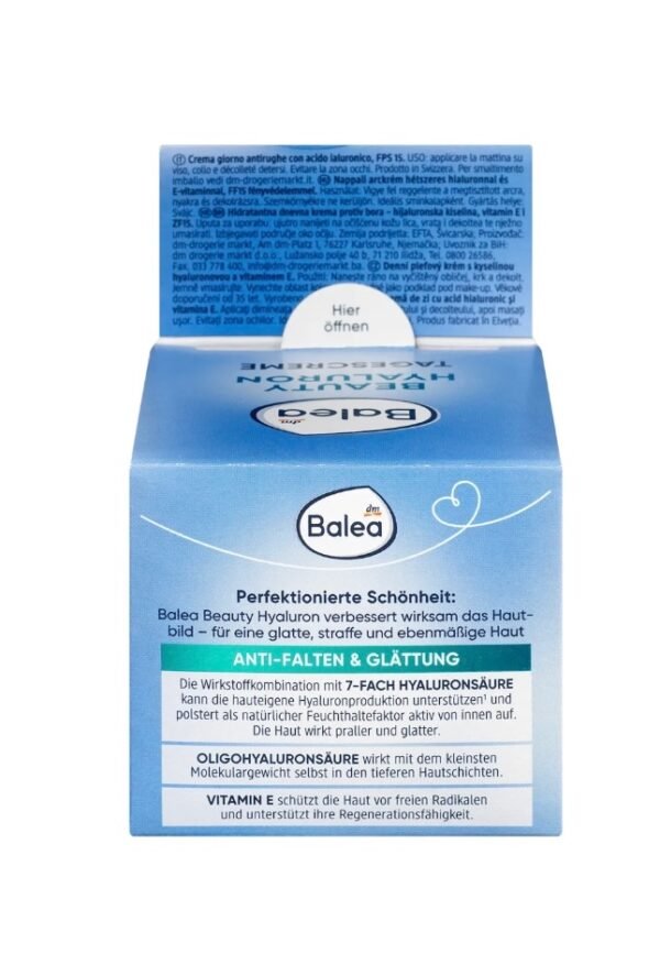 Gesichtscreme Anti Falten Beauty Hyaluron LSF 15, 50 ml – Bild 3