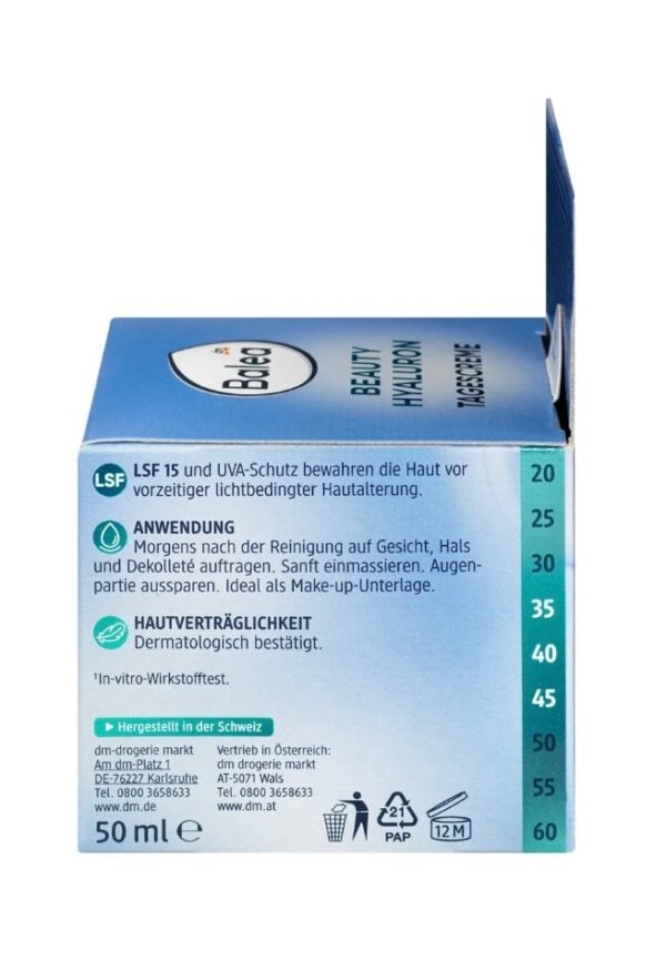 Gesichtscreme Anti Falten Beauty Hyaluron LSF 15, 50 ml – Bild 7