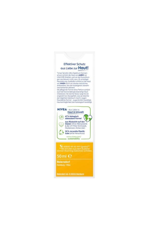 NIVEA SUN Sonnencreme Gesicht sensitiv LSF 50, 50 ml – Bild 4