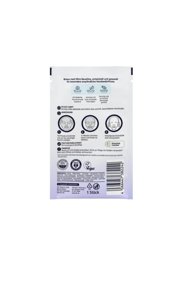 Balea med Tuchmaske Panthenol Ultra Sensitive, 1 St – Bild 2