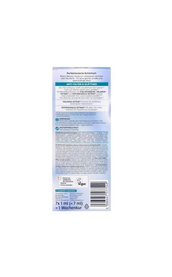 Balea Ampullen Beauty Hyaluron Lifting-Kur (7x1 ml), 7 ml – Bild 2